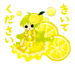 Sticker of fruits girl in pretty dresses sticker #10945866