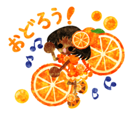 Sticker of fruits girl in pretty dresses sticker #10945867