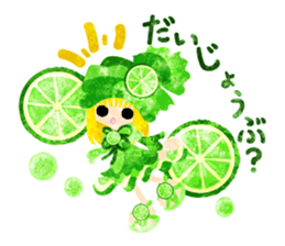 Sticker of fruits girl in pretty dresses sticker #10945870