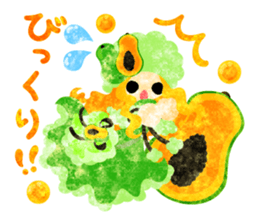 Sticker of fruits girl in pretty dresses sticker #10945871