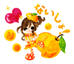 Sticker of fruits girl in pretty dresses sticker #10945872