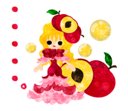 Sticker of fruits girl in pretty dresses sticker #10945879