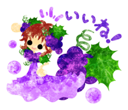 Sticker of fruits girl in pretty dresses sticker #10945881