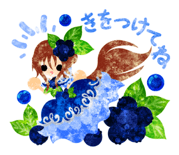 Sticker of fruits girl in pretty dresses sticker #10945883