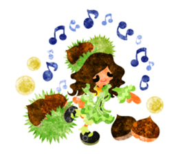Sticker of fruits girl in pretty dresses sticker #10945887