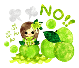 Sticker of fruits girl in pretty dresses sticker #10945889