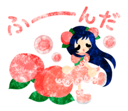 Sticker of fruits girl in pretty dresses sticker #10945890
