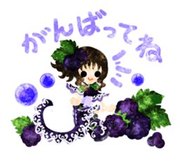Sticker of fruits girl in pretty dresses sticker #10945892