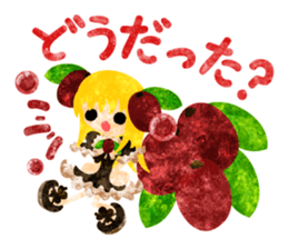 Sticker of fruits girl in pretty dresses sticker #10945893