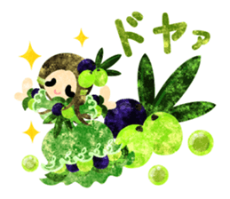 Sticker of fruits girl in pretty dresses sticker #10945894