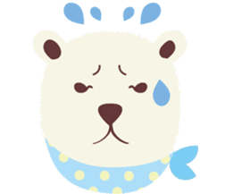 Scary face polar bear sticker #10946378