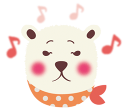 Scary face polar bear sticker #10946390