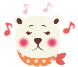 Scary face polar bear sticker #10946390