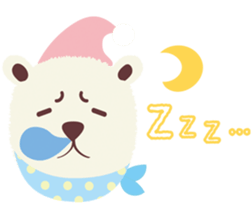 Scary face polar bear sticker #10946404