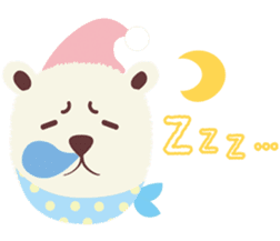 Scary face polar bear sticker #10946404