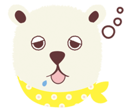 Scary face polar bear sticker #10946412