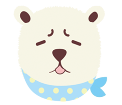 Scary face polar bear sticker #10946414