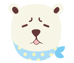 Scary face polar bear sticker #10946414