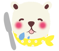 Scary face polar bear sticker #10946415