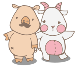 Piggo and Goaty sticker #10947096