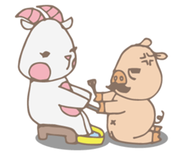 Piggo and Goaty sticker #10947125