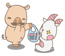 Piggo and Goaty sticker #10947127