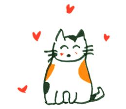 happiness of key tail cat sticker #10948962