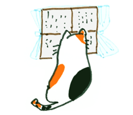 happiness of key tail cat sticker #10948965