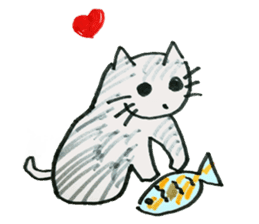 happiness of key tail cat sticker #10948966