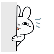 Rabbit with a leering look sticker #10951073
