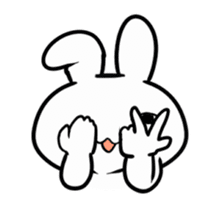 Rabbit with a leering look sticker #10951075