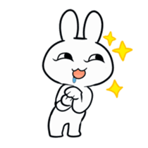 Rabbit with a leering look sticker #10951078