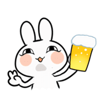 Rabbit with a leering look sticker #10951080
