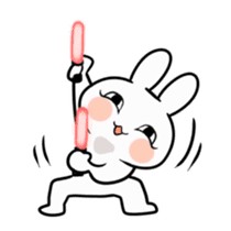 Rabbit with a leering look sticker #10951081