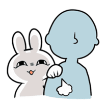Rabbit with a leering look sticker #10951083