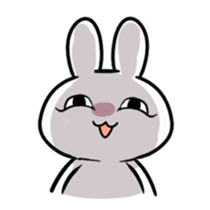Rabbit with a leering look sticker #10951086