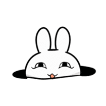 Rabbit with a leering look sticker #10951088