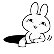 Rabbit with a leering look sticker #10951089
