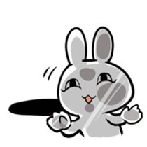 Rabbit with a leering look sticker #10951090