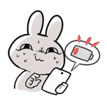 Rabbit with a leering look sticker #10951091