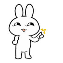 Rabbit with a leering look sticker #10951096