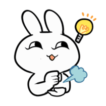 Rabbit with a leering look sticker #10951097