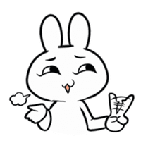 Rabbit with a leering look sticker #10951100