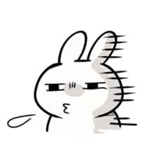 Rabbit with a leering look sticker #10951103