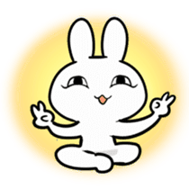 Rabbit with a leering look sticker #10951107