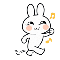 Rabbit with a leering look sticker #10951108