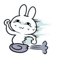 Rabbit with a leering look sticker #10951109
