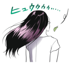 The back view of the boys and girls. sticker #10951856