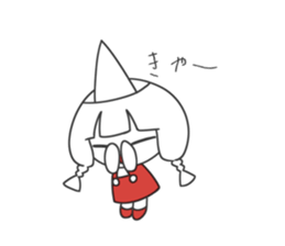 Little girl with pigtails sticker #10954273