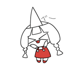 Little girl with pigtails sticker #10954284